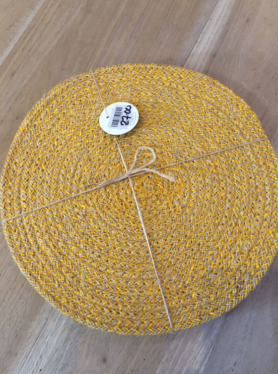 Set of 4 Indian Yellow Placemats