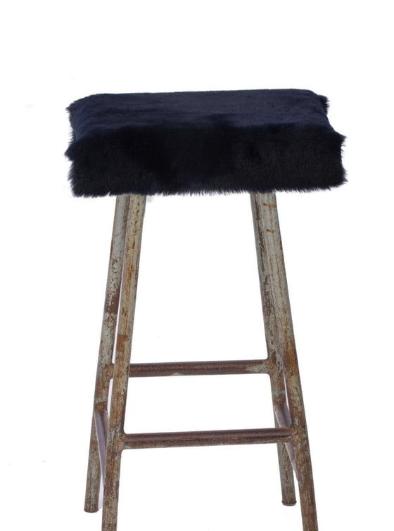 Square Seat-pad Luxe Sheepskin Navy Blue