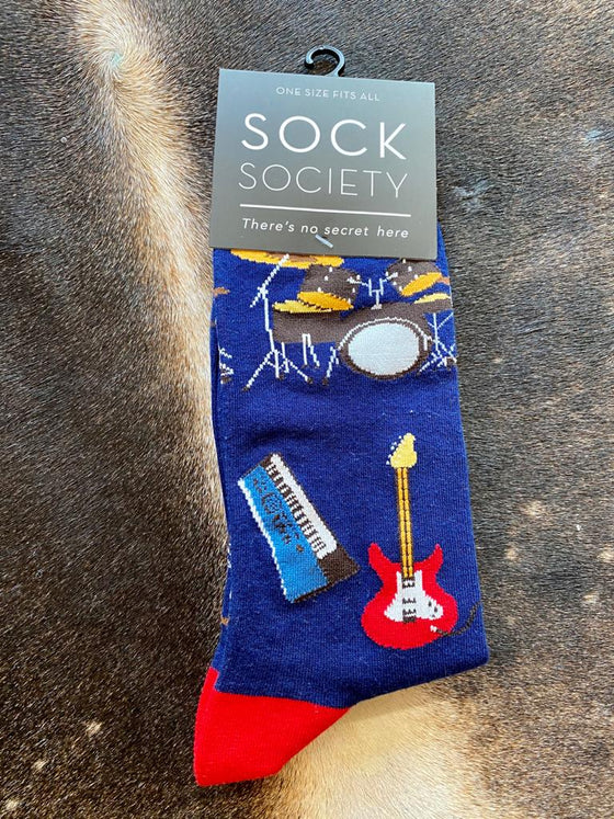 dark blue Musical Instrument Socks